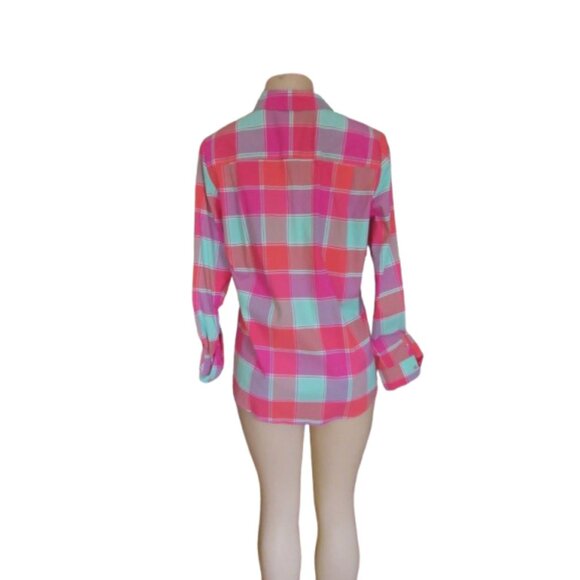 Foxcroft Sun Protection UPF 50 Button Down Shirt w Roll Up Sleeves Size 10 - Picture 6 of 7